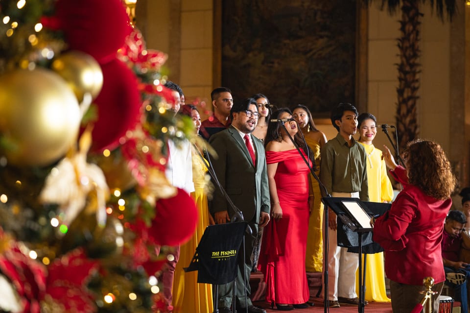 A scene from The Peninsula Manila's Caroling at The Lobby